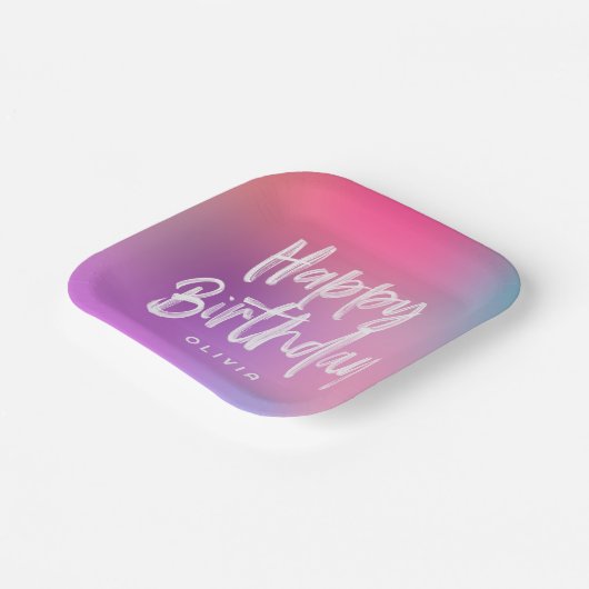 おもしろいカラフルモダンSweet sixteen誕生会 ペーパープレート (傾斜あり)