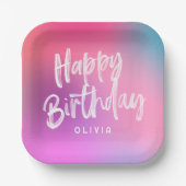 おもしろいカラフルモダンSweet sixteen誕生会 ペーパープレート (正面)