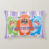 おもしろいカラフルモンスタパーソナライズされたーズ アクセントクッション (正面)