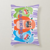 おもしろいカラフルモンスタパーソナライズされたーズ アクセントクッション (正面(垂直))