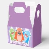 おもしろいカラフルモンスターズパーソナライズされた子供の誕生日 フェイバーボックス (オープン)