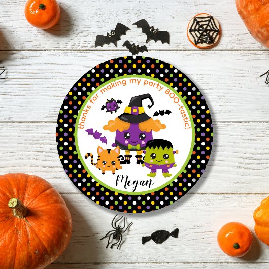 おもしろいカラフルモンスターハローウィンパーティ ラウンドシール