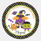 おもしろいカラフルモンスターハローウィンパーティ ラウンドシール (正面)