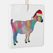 おもしろいカラフルヤギのクリスマスファームアート動物 セラミックオーナメント (右)