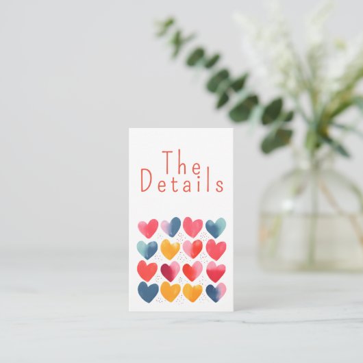 おもしろいカラフルラブ結婚ハートズ詳細 エンクロージャーカード (スタンド正面)