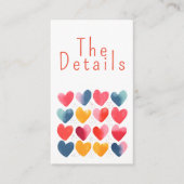 おもしろいカラフルラブ結婚ハートズ詳細 エンクロージャーカード (正面)