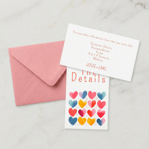 おもしろいカラフルラブ結婚ハートズ詳細 エンクロージャーカード