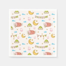 おもしろいカラフルラマダーン&イードパーティーナプキンス スタンダードカクテルナプキン