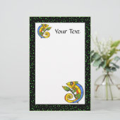 おもしろいカラフルリザードオンザブランチ 便箋 (スタンド正面)