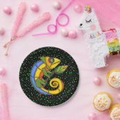 おもしろいカラフルリザードブランチドット ペーパープレート (パーティー)