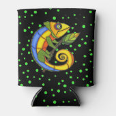 おもしろいカラフルリザードブランチドット 缶クーラー (正面)