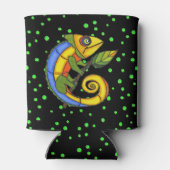 おもしろいカラフルリザードブランチドット 缶クーラー (裏面)