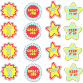 おもしろいカラフルリワード学校先生シール シール (正面)