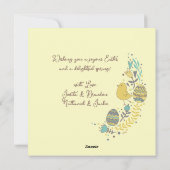 おもしろいカラフルリースイースターブランチ卵狩り シーズンカード (裏面)