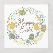 おもしろいカラフルリースイースターブランチ卵狩り シーズンカード (正面)