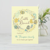 おもしろいカラフルリースイースターブランチ卵狩り 招待状 (スタンド正面)
