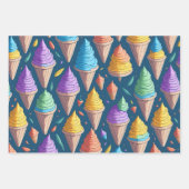 おもしろいカラフルレインボーアイスクリームコーンサマーデイ ラッピングペーパーシート (正面3)