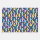 おもしろいカラフルレインボーアイスクリームコーンサマーデイ ラッピングペーパーシート (正面)