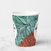 おもしろいカラフルレトログルーヴィレインボーフローラ誕生日 紙コップ (左)