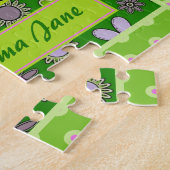 おもしろいカラフルレトロコーチキャンパーハッピーバースデー ジグソーパズル (側面)