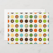 おもしろいカラフルレトロボー抽象芸術パターン ポストカード (正面/裏面)