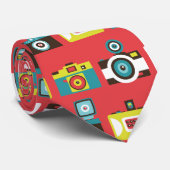 おもしろいカラフルレトロロモカメラパターン ネクタイ (ロール)