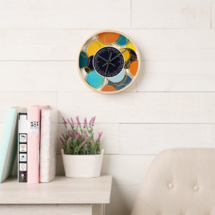 おもしろいカラフルレトロ地域抽象芸術時間はMoney 壁時計