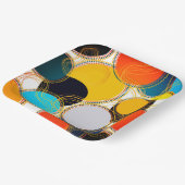 おもしろいカラフルレトロ抽象芸術フリーフォームパーティー9" ペーパープレート (傾斜あり)