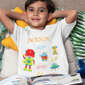 おもしろいカラフルロボットのビープ音の小さな子供の男の子 Tシャツ