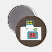 おもしろいカラフルロモアクションSカメラフォトグラファー マグネット (正面/裏面)