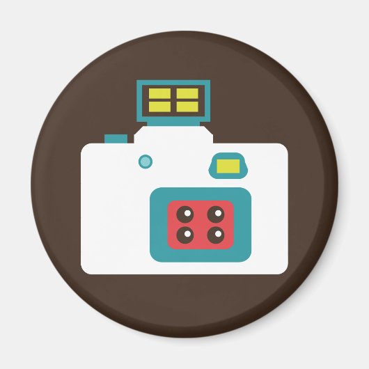 おもしろいカラフルロモアクションSカメラフォトグラファー マグネット (正面)