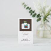 おもしろいカラフルロモアクションSカメラフォトグラファー 名刺 (スタンド正面)