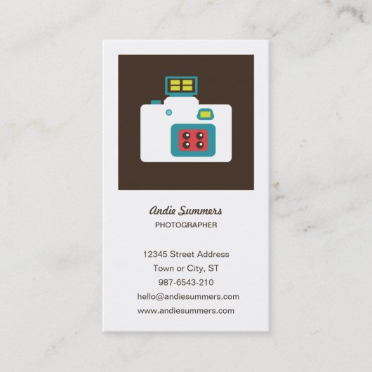 おもしろいカラフルロモアクションSカメラフォトグラファー 名刺 (正面)