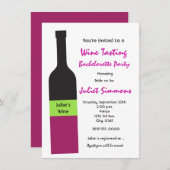 おもしろいカラフルワインテイスティングガールズパーティの招待状 招待状 (正面/裏面)