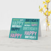 おもしろいカラフルワード誕生日カード カード (黄色い花)