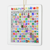 おもしろいカラフル乗算表フリースブランケット セラミックオーナメント (左)