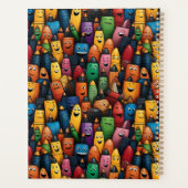 おもしろいカラフル先生引込みペンパターン プランナー手帳 (裏面)