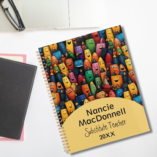 おもしろいカラフル先生引込みペンパターン プランナー手帳