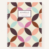 おもしろいカラフル円抽象芸術パターン ノートブック (正面)