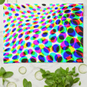 おもしろいカラフル円 キッチンタオル (折り畳み)