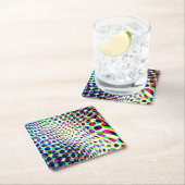 おもしろいカラフル円 スクエアペーパーコースター (インサイチュ)