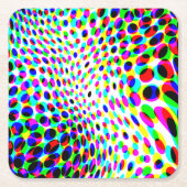 おもしろいカラフル円 スクエアペーパーコースター (正面)