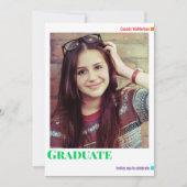 おもしろいカラフル写真の卒業 招待状 (正面)