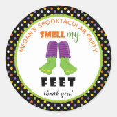 おもしろいカラフル匂い私の足ハローウィンパーティの好意 ラウンドシール (正面)