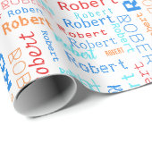 おもしろいカラフル名のラッパーソナライズされたピング紙 ラッピングペーパー (ロールコーナー)