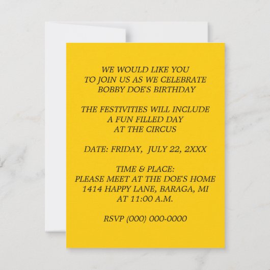 おもしろいカラフル回路パーティーテーマ招待状招待状 招待状 (裏面)