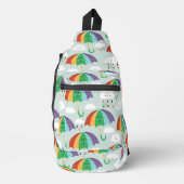 おもしろいカラフル天気漫画のテーマ スリングバッグ (正面)