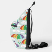 おもしろいカラフル天気漫画のテーマ スリングバッグ (右)