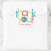 おもしろいカラフル子供の誕生日写真 ラウンドシール (バッグ)