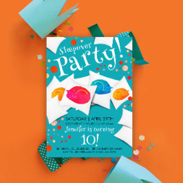 おもしろいカラフル寝返り猫スランバーパーティー枕 招待状